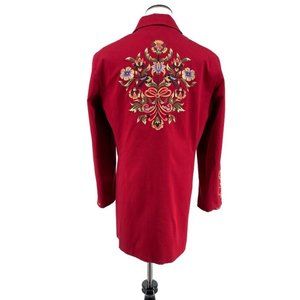 Victor Costa Occasions Striking Red Embroidered